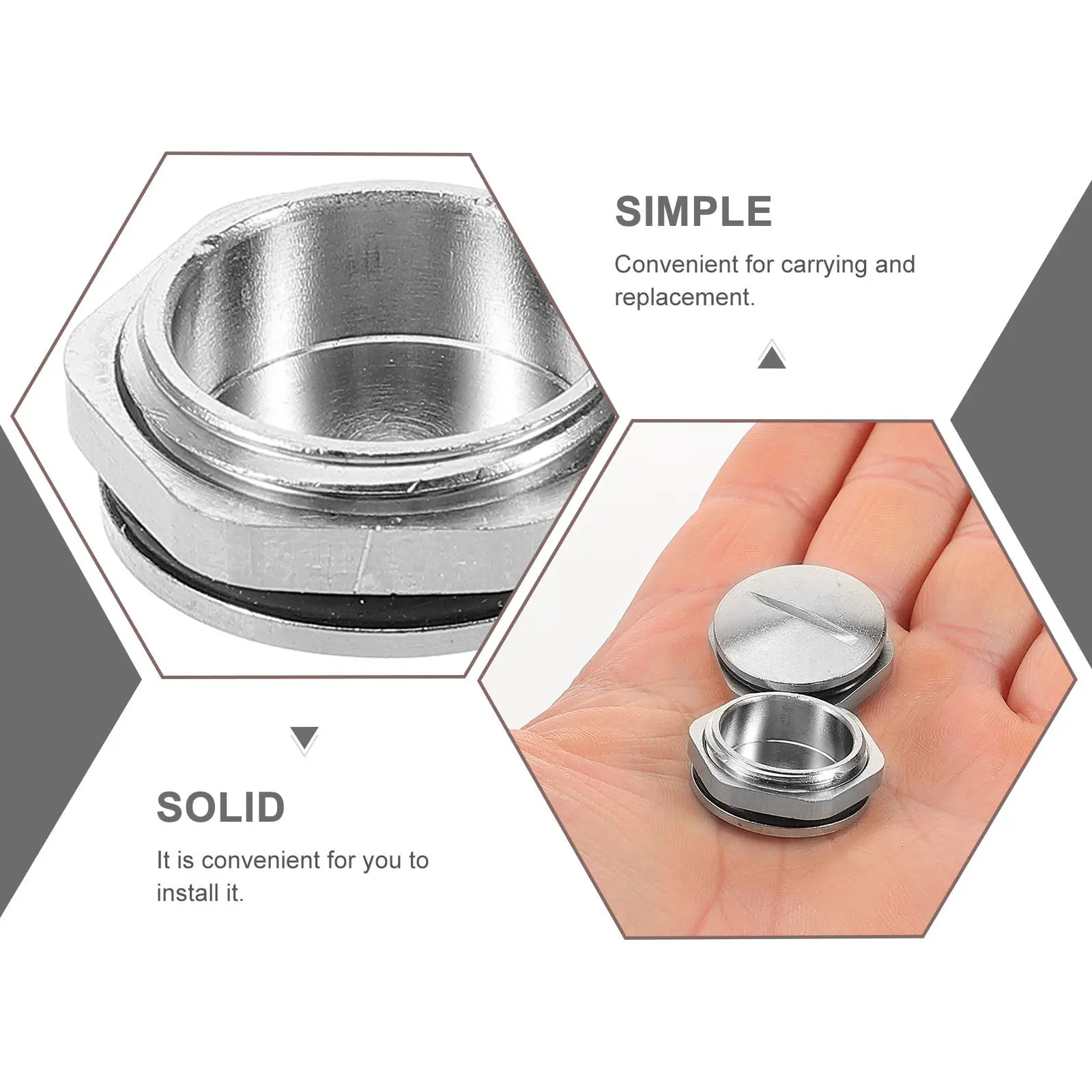 2Pcs Metal Closure Plug Round Hole Sealing Plugs for Tubes Containers Hoses Leak Repair DIY Multi-Function Waterproof Seal