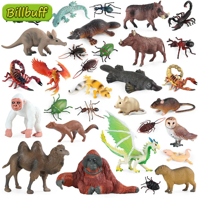 NEW Wild Animal Zoo Tiger Kangaroo Elephant Snake Bear Deer Koala Squirrel Model Figurine Collecta Toy Figures Gift for Children