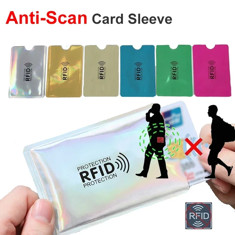 10 Pack Anti-Scan RFID Blocking Card Sleeves, Anti-Magnetic Aluminum Foil Protectors for Bank Cards & ID
