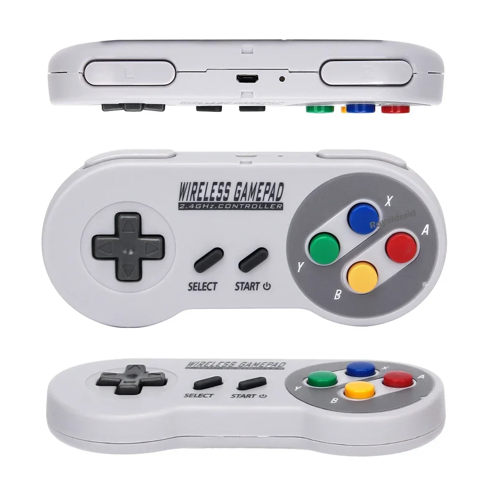 Colorato 2 Reciever Wireless 2.4G Controller di gioco Joypad Joystick Gamepad per SNES Mini PC Windows per Switch OLED & NS Switch