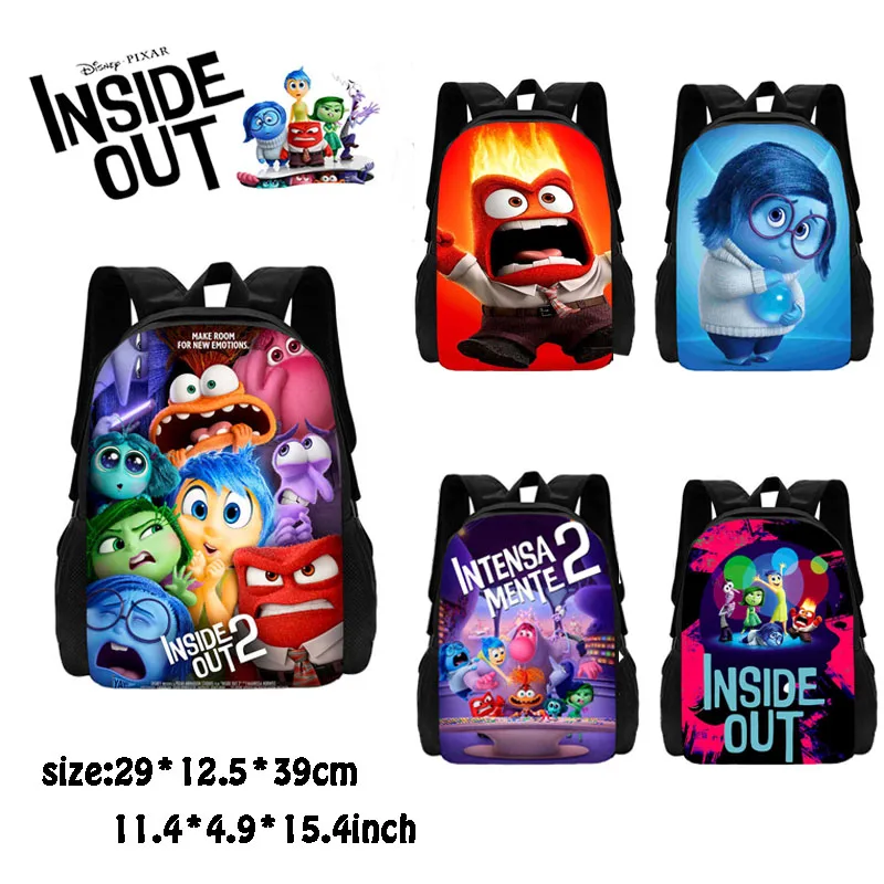 

New Disney Inside Out 2 Anime Backpack Cartoon Shoulders Bag Large Capacity Light Weight Schoolbag Computer Bag for Students