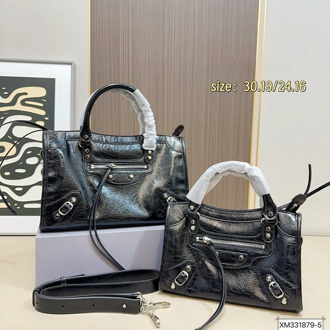 

Retro Rivet Biker Bag, Chic, High Fashion, Large Capacity, Shoulder, Handheld, Crossbody Bag