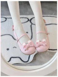 Rabbit Bear Amusement Park Original Lolita Cute Lo Shoes Flat Bottom Mary Jane Sweet Girl Bow Women's Shoes