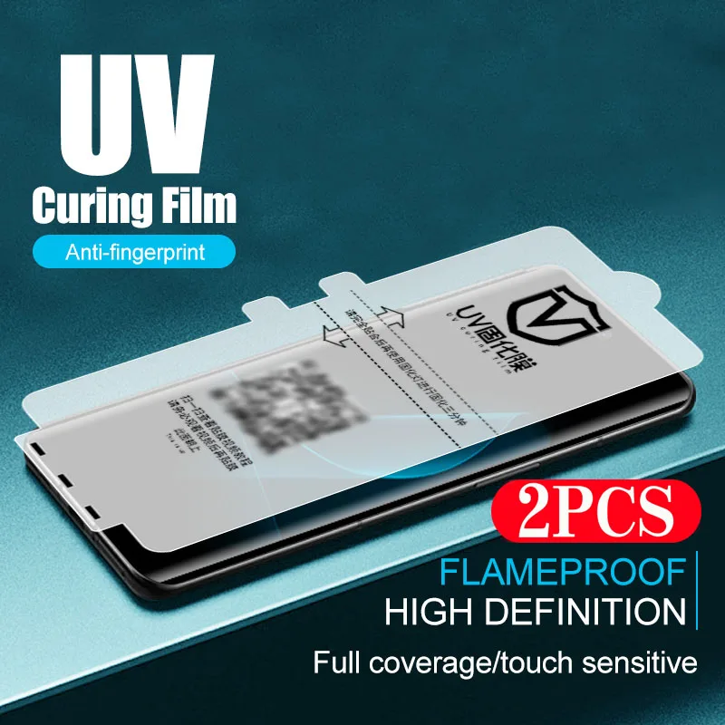 2Pcs Protective Film for vivo X100 X90 X80 X70 S18 S17 S16 S15 UV Light Curing Film for iQOO 12 11 10 9 Pro Full Cover Not Glass