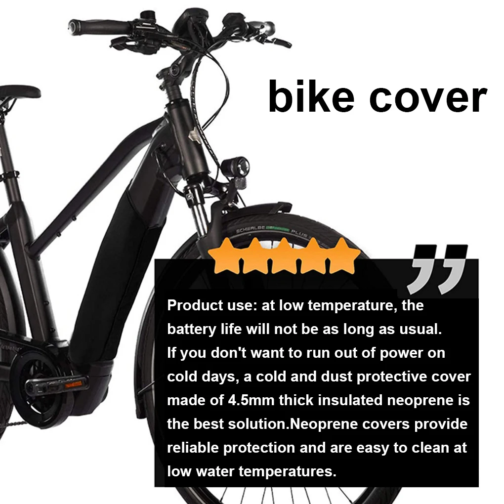 Electric Bike Battery Cover Weatherproof Dust Sleeve Guard Padded Bicycle Frame Safe Protector Winter Accessories