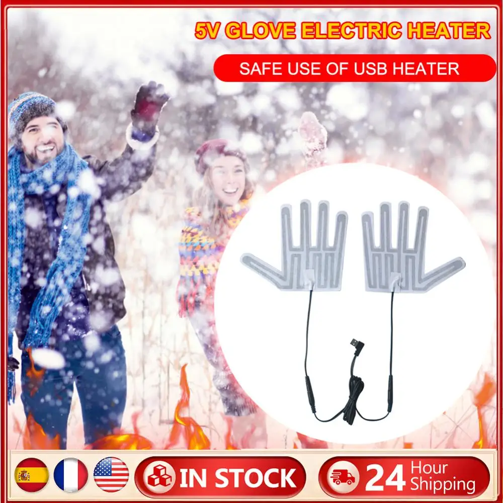 

Lightweight USB Heated Gloves Pad Portable Electric Heating Gloves Pads Winter Outdoor Hand Feet Warmer Accessories