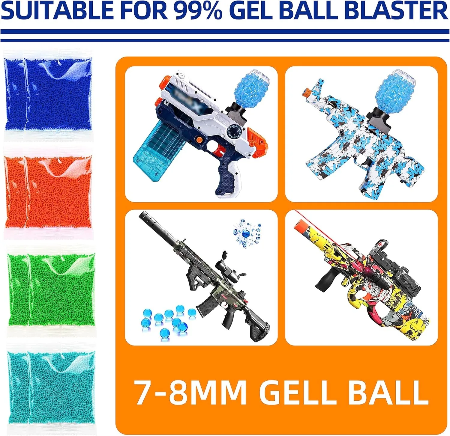 Water Beads Blaster for orbeezs Kids Toy Hydrogel Pearl Shaped Crystal Soil Growing Gel Ball Growing Water Balls Wedding Decor