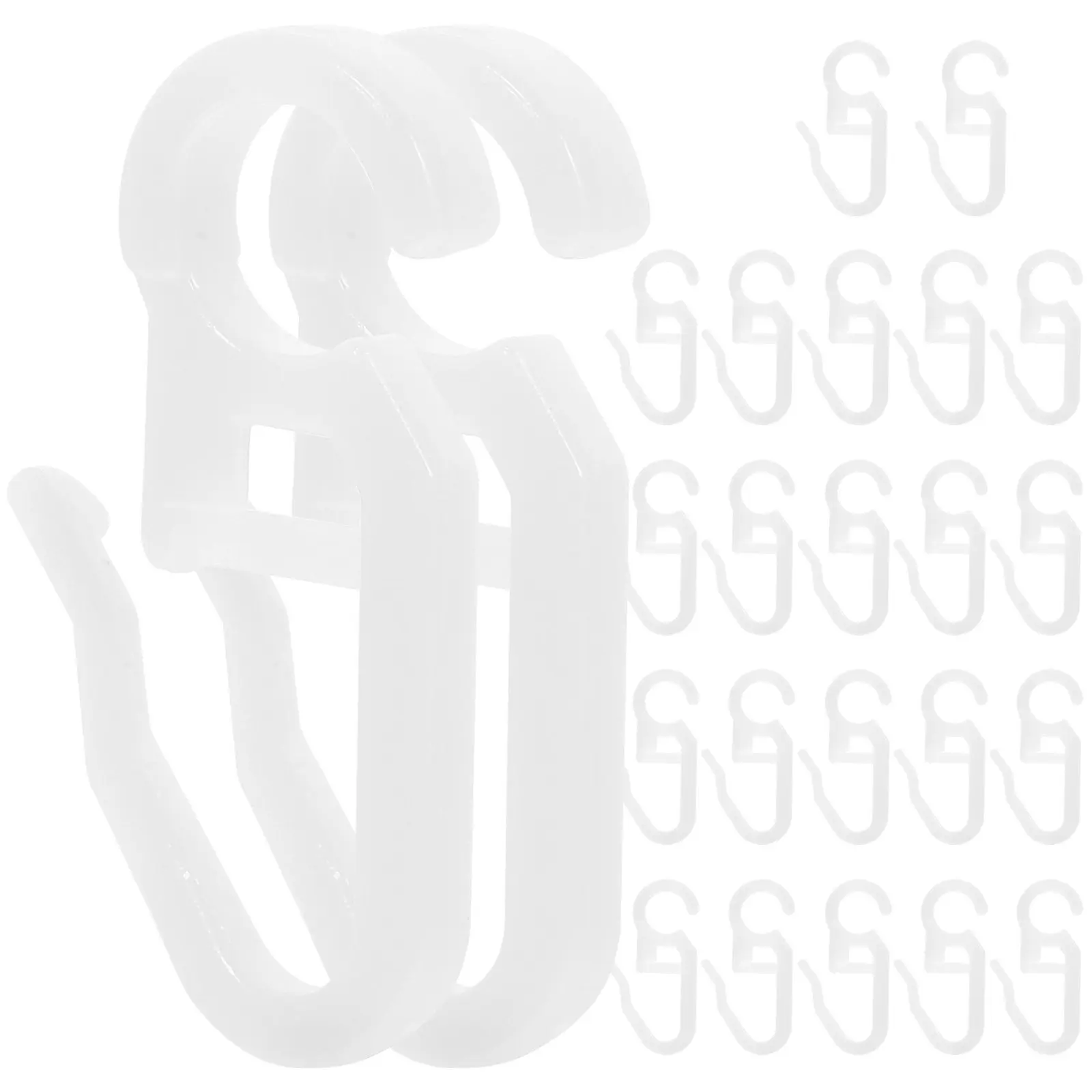 24Pcs Premium PVC Shower Curtain Hooks Smooth Polished Surface Safe Non-Scratch Design for Home Bathroom Decor Curtain