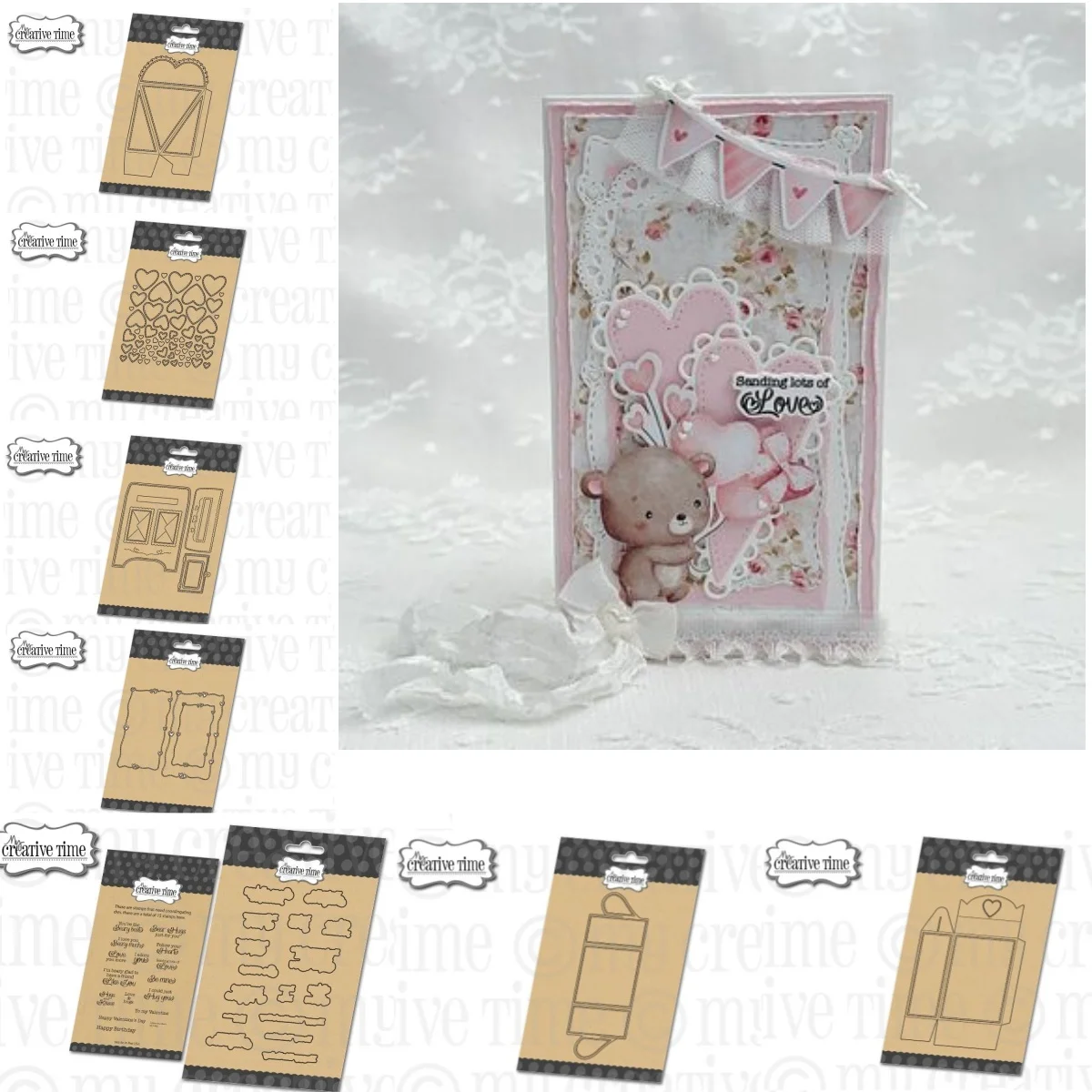Mailbox Gift Card Lots of Hearts Plate Metal Cutting Dies Clear Stamps for DIY Making Card Scrapbook Craft Valentine's Day 2026