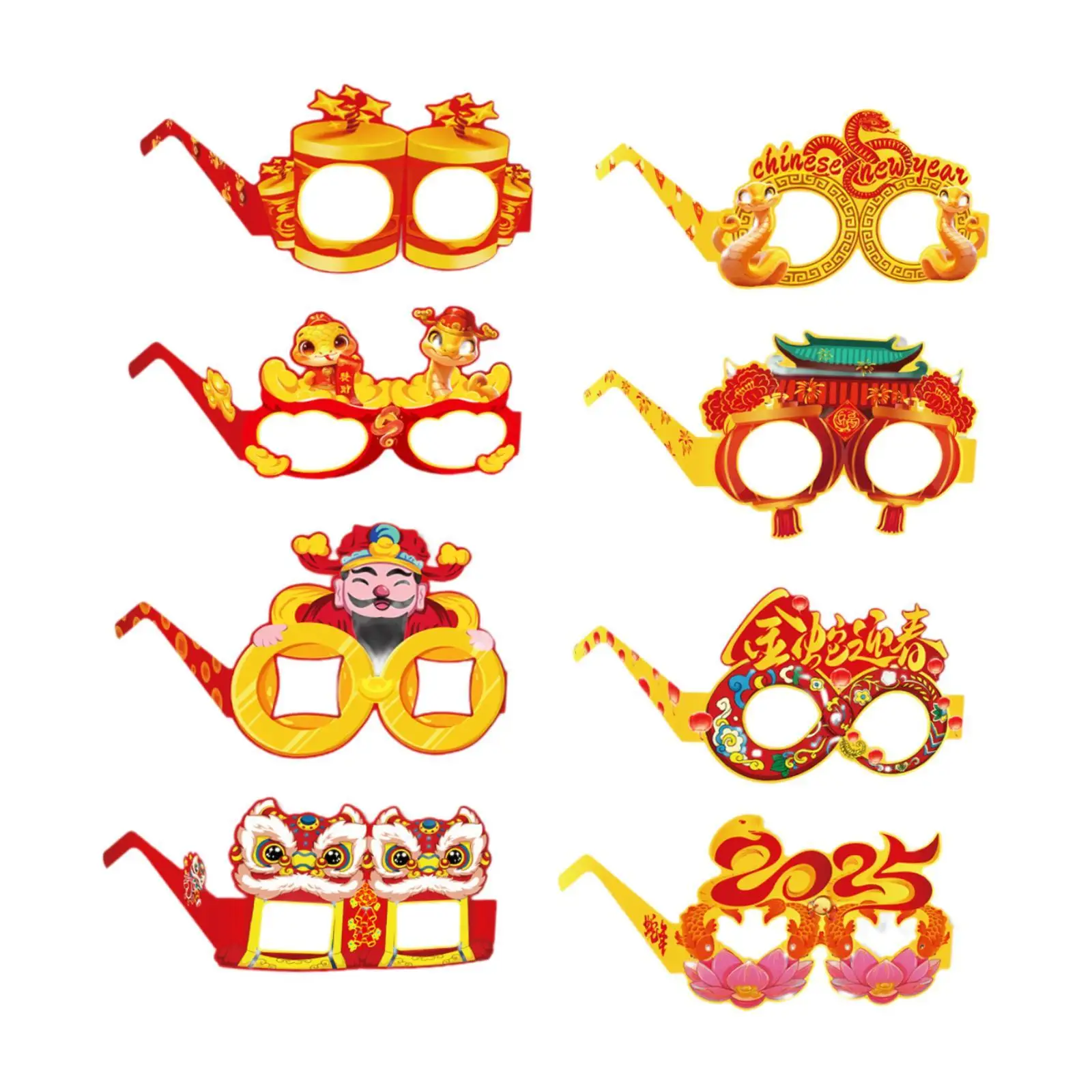 Kacamata Foto Tahun Baru Imlek Bingkai Kacamata Kartun Hewan Kacamata Pesta untuk Anak-anak Dewasa Kacamata Kertas