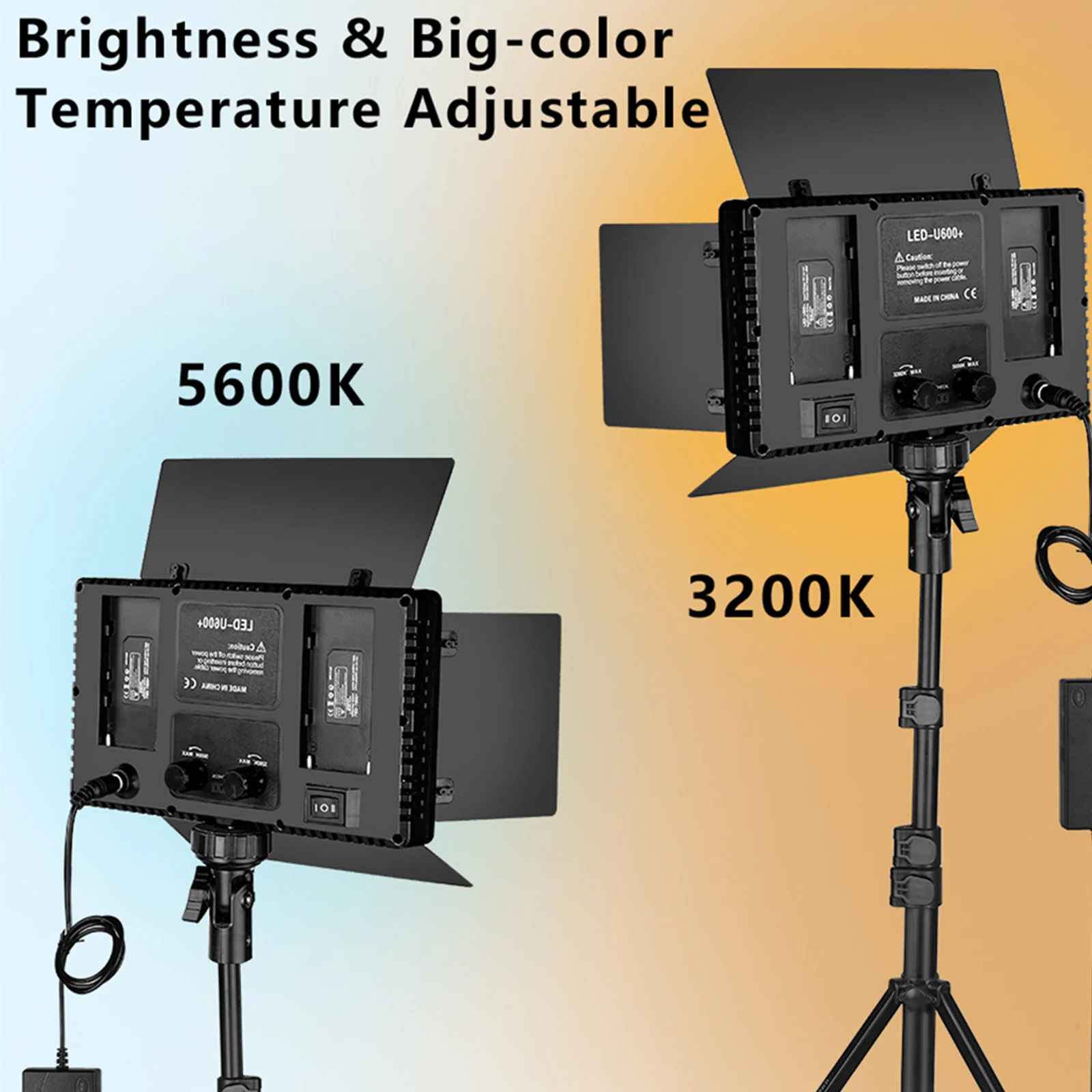 Лампа для фотостудии с регулируемой яркостью, портативная лампа для записи видео, лампа для Tiktok Youtube, Vlog в реальном времени, двухцветная