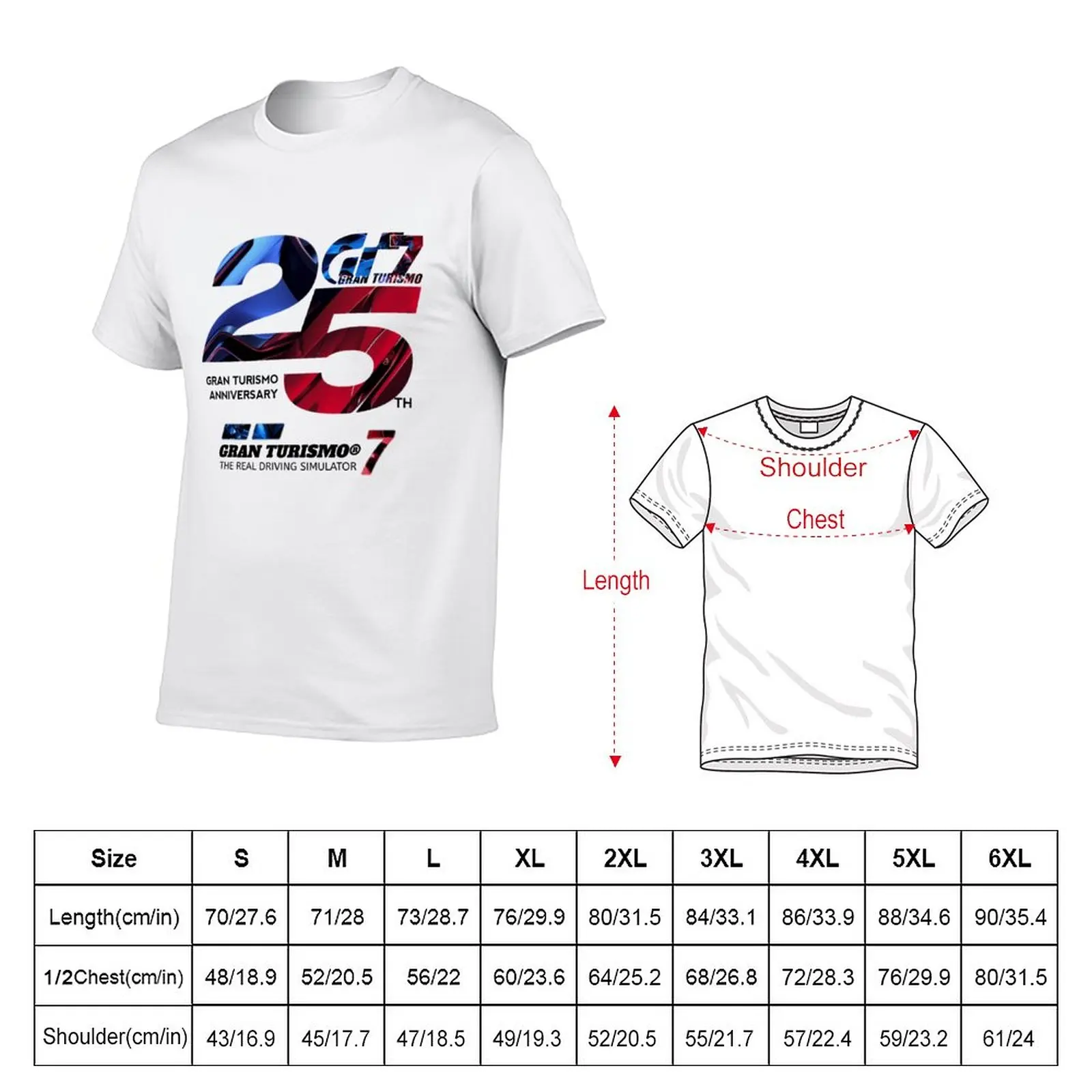 T-shirt Gran Turismo 7/25 pour hommes, vêtements d\'été, nouvelle collection