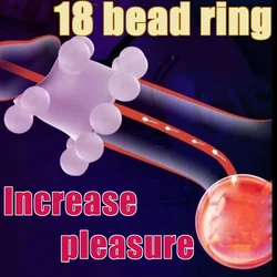 Newest 18 Bead Cock Ring Penis Ring Male Delay Ejaculation G-point Clitoral Stimulate Sex Toys for Men Soft Stretchy Penis Toy