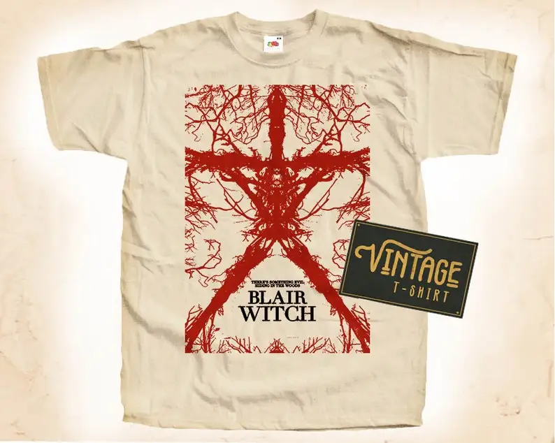 

Blair Witch Project V2 T shirt Tee Natural Vintage Cotton Movie Poster All Sizes