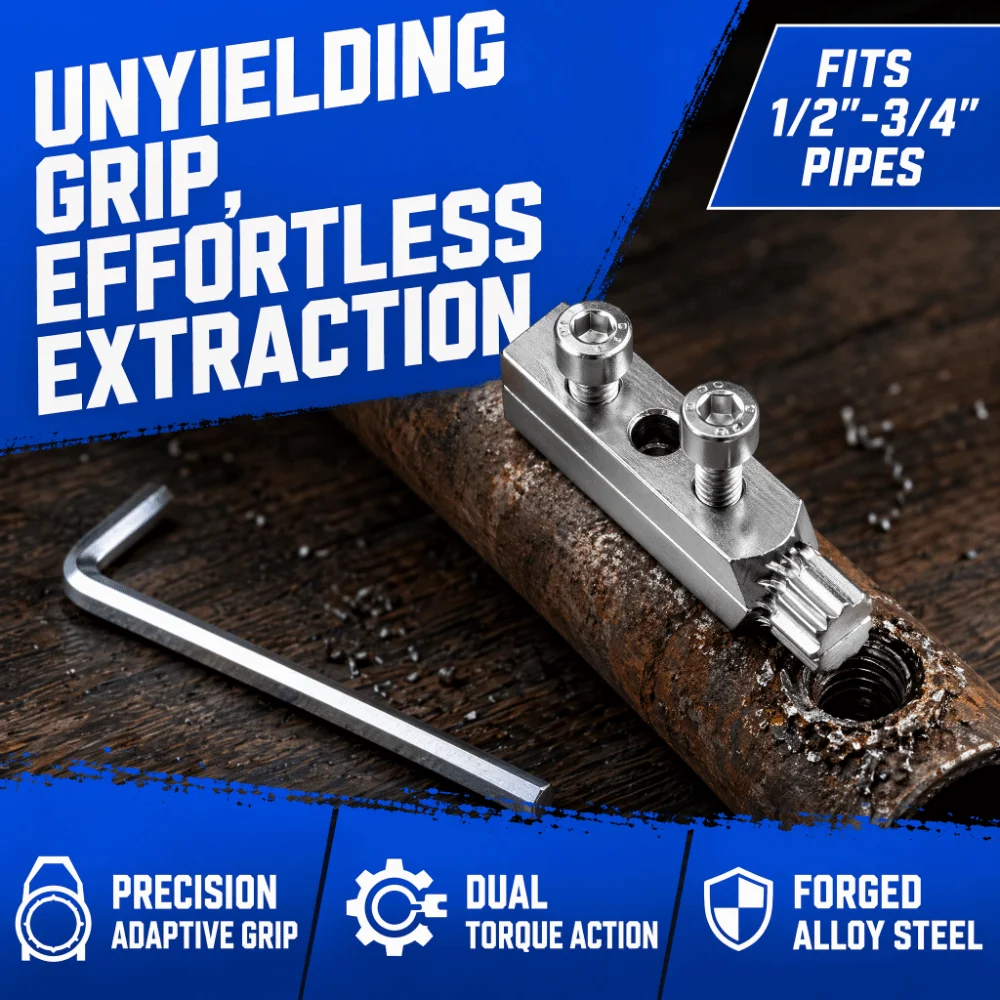 1/2 Inch 3/4 Inch Screw Extractor Set Hex Head Adjustable Design Pipe Removal Tool Broken Screw Extractor For Damaged Screws