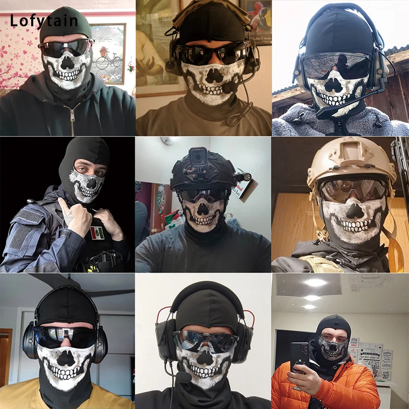 Lofytain Cod: Mw2 Ghost Skull Bivakmuts Ghost Simon Riley Face War Game Cosplay Masker Bescherming Schedelpatroon Bivakmuts Masker