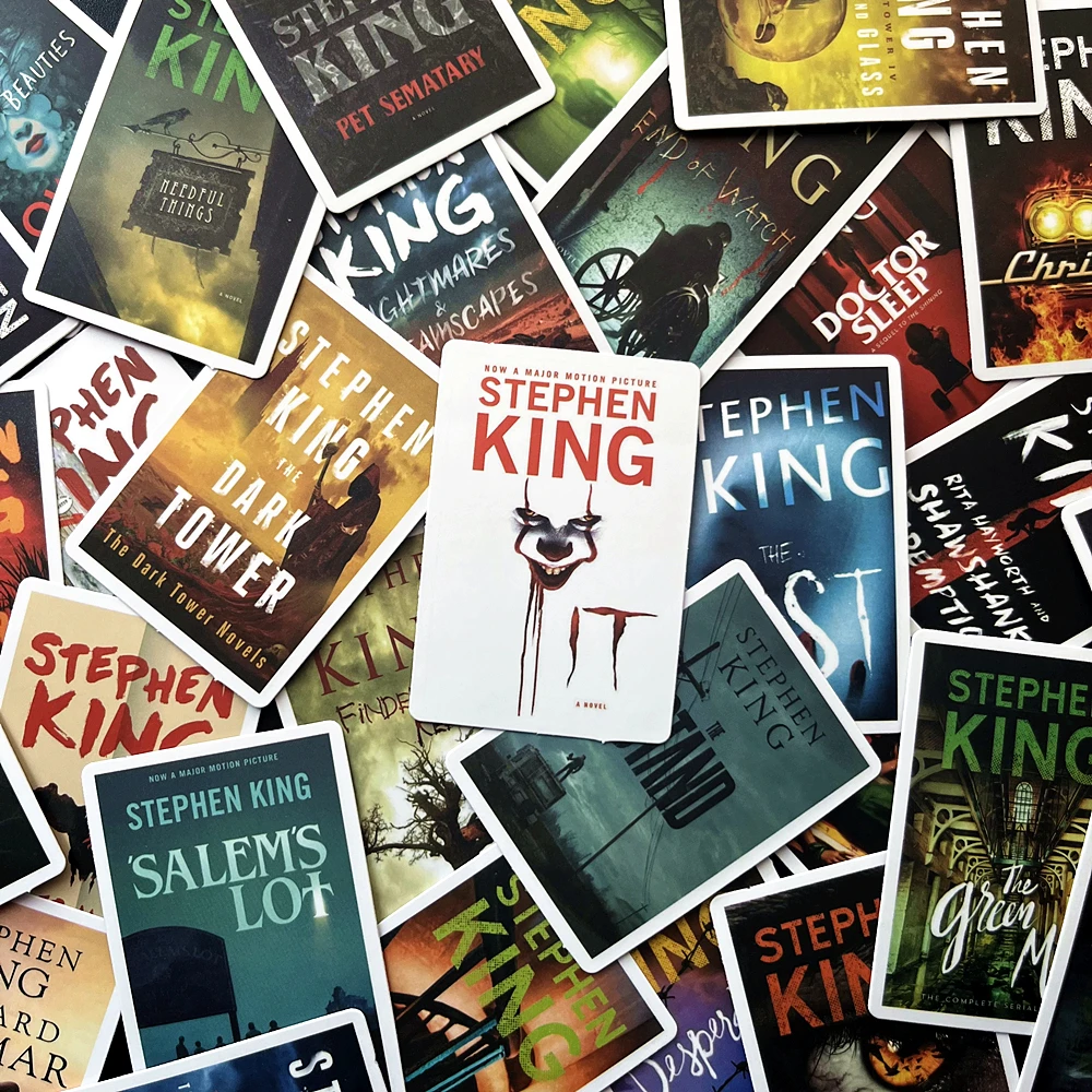 10/50pcs Stephen Edwin King Horror Novel Graffiti Stickers Guitar Suitcase Skateboard Laptop Phone Waterproof Decals Sticker