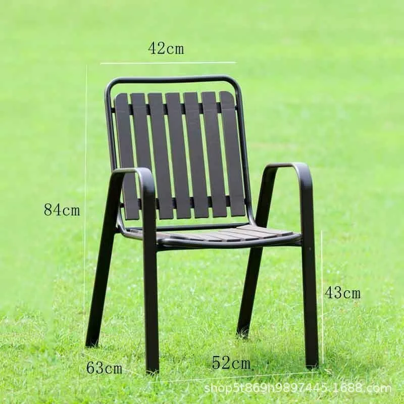 Outdoor tables and chairs, single household with backrest, adult free chair, sedentary comfort, extra thick plastic household ba