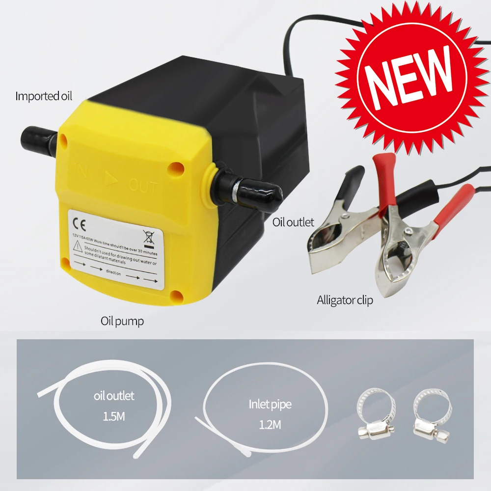 Neue Elektrische Auto Öl Pumpe 12V 60W Rohöl Flüssigkeit PumpExtractor Transfer Motor Saug-Pumpe + Rohre für auto Auto Boot Motorcy