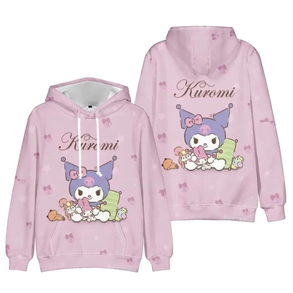 Kids girl Hello Kitty Sanrio Kuromi Hoodie Graphic Long Sleeve Tops Baggy Sweatshirts for Little Girl Outerwear Sports Tops