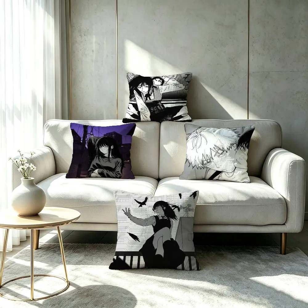 C-Chainsaw M-Mitaka A-Asa Man Double-sided printed pillow cover Solid color minimalist pillowcase, fits all bedroom styles