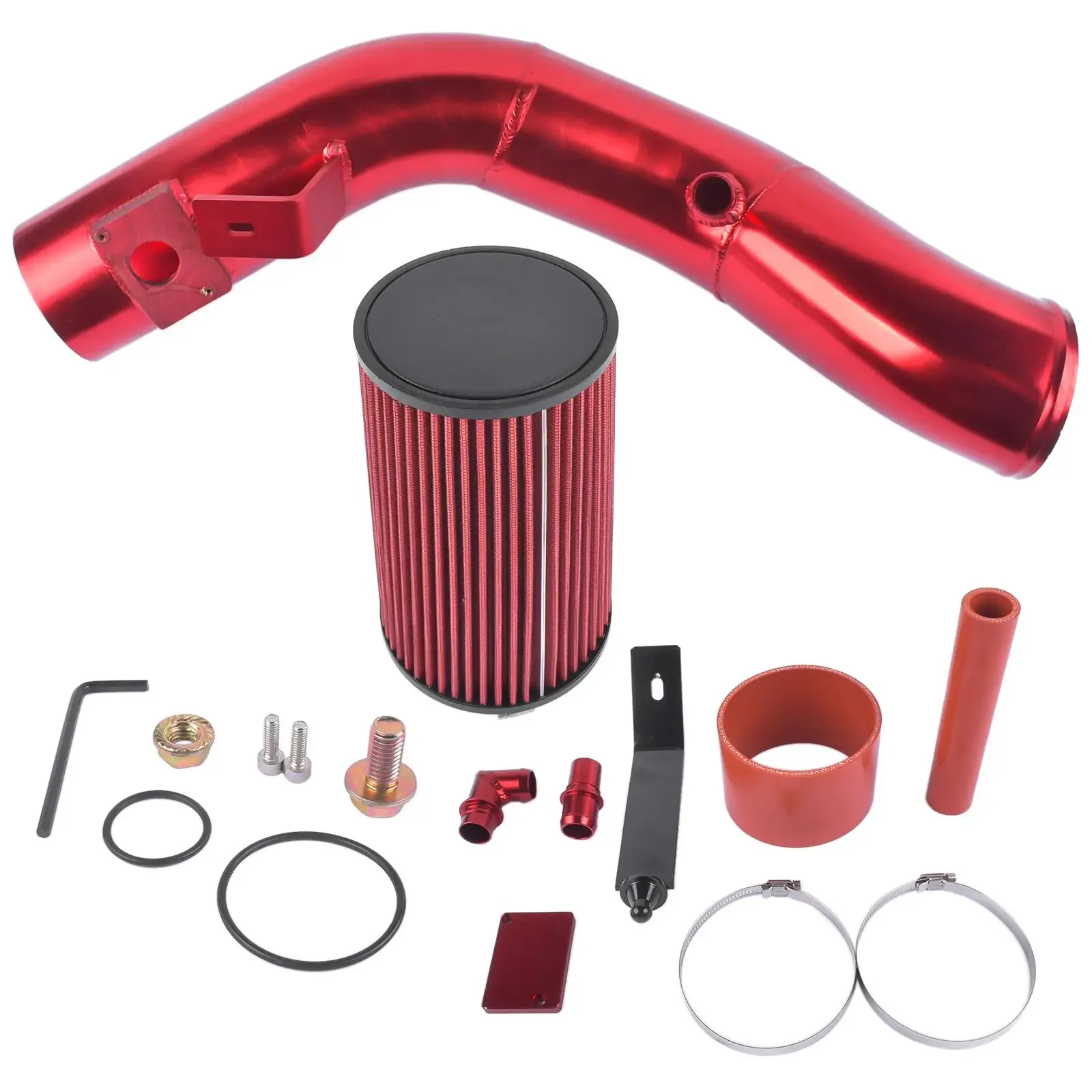 AP03 Engine Cold Air Intake Kit For Ford 03-07 F-250/350 6.0L Powerstroke Diesel Red