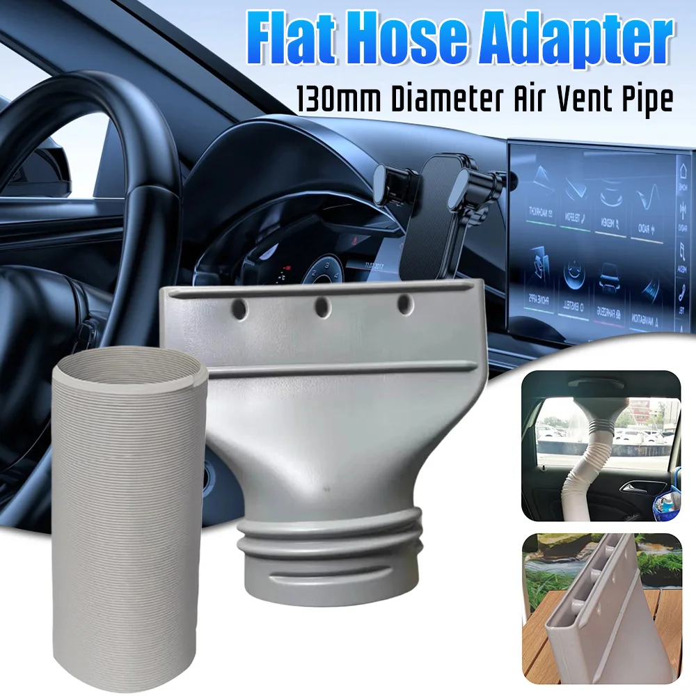 

Flat Exhaust Hose Adapter Air Conditioning Exhaust Hose Window Adapter Exhaust Adapter for Mobile/Car Air Conditioning Vent Hose
