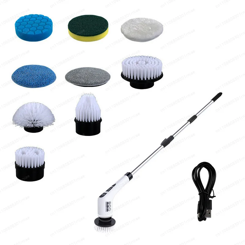 

Беспроводная многофункциональная щетка для труднодоступных мест с несколькими насадками, пластиковая щетка для уборки кухни и туалета, вращающаяся электрическая щетка-швабра