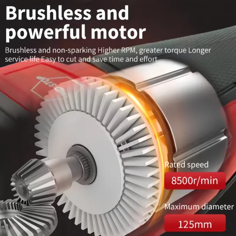 Úhlová bruska Milwaukee 125 mm, řezací, leštící, brusná, s proměnnou rychlostí, bezkartáčové elektrické nářadí pro baterii Milwaukee 18V - náhled 4