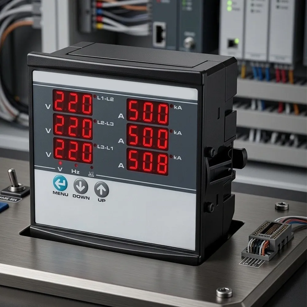 Three-Phase Digital Ammeter SEM-06 220V AC Input Compact ABS Construction for For electrical Parameter Monitoring