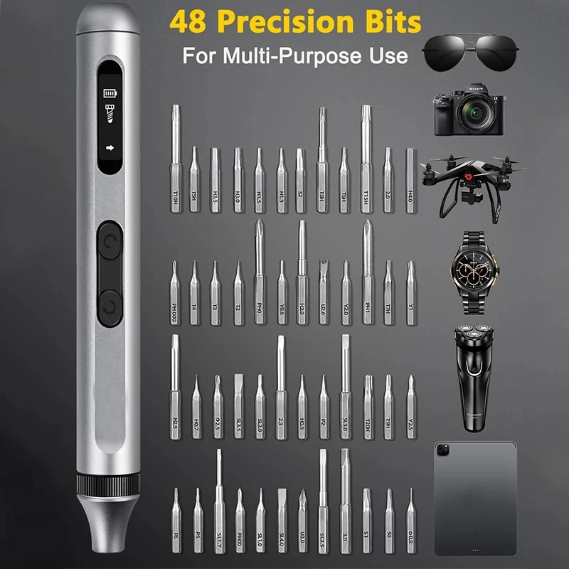 51 in 1 Electric Screwdriver Set Precision Professional Repair Power Tools Kit LED Magnetic Screw Driver Bits for Home iPhone PC