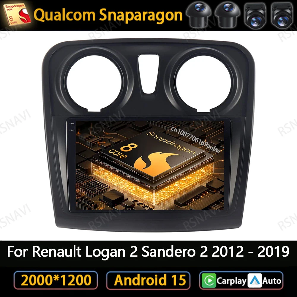 

Android 15 Car Radio For Renault Logan 2 Sandero 2 2012 - 2019 Stereo Viedo Player Qualcomm Head Unit Car Radio DVD Autoradio BT