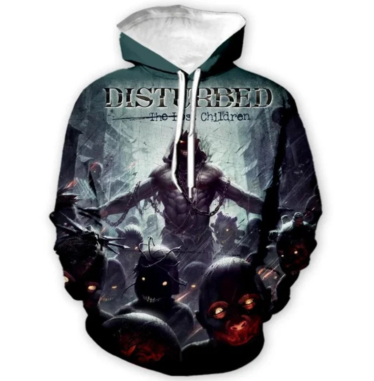 Men's Hoodies Sweatshirts Vintage Disturbed Rock Band 3d Print Man Women Tracksuit Hoodie Fashion Hip Hop Street Men's Clothing