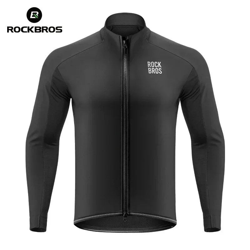 ROCKBROS Warm Cycling Jacket Men's Coat Professional Thermal Fleece Cycling Clothing 3 Season Windproof Outdoor Sports Jacket