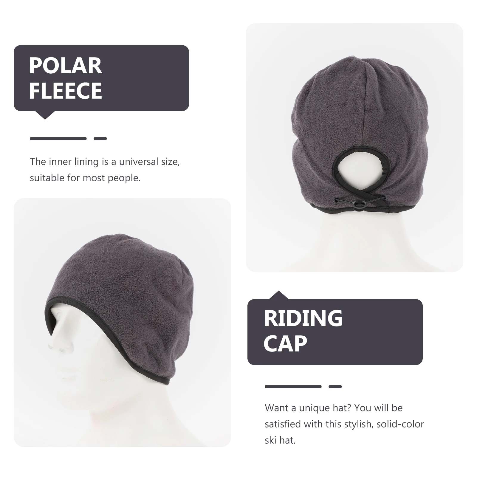 

Windproof and Warm Hat Wearing Decor Running Women's Hats & Caps Skull Outdoor Horsetail Hiking Polar Fleece Protective Cover