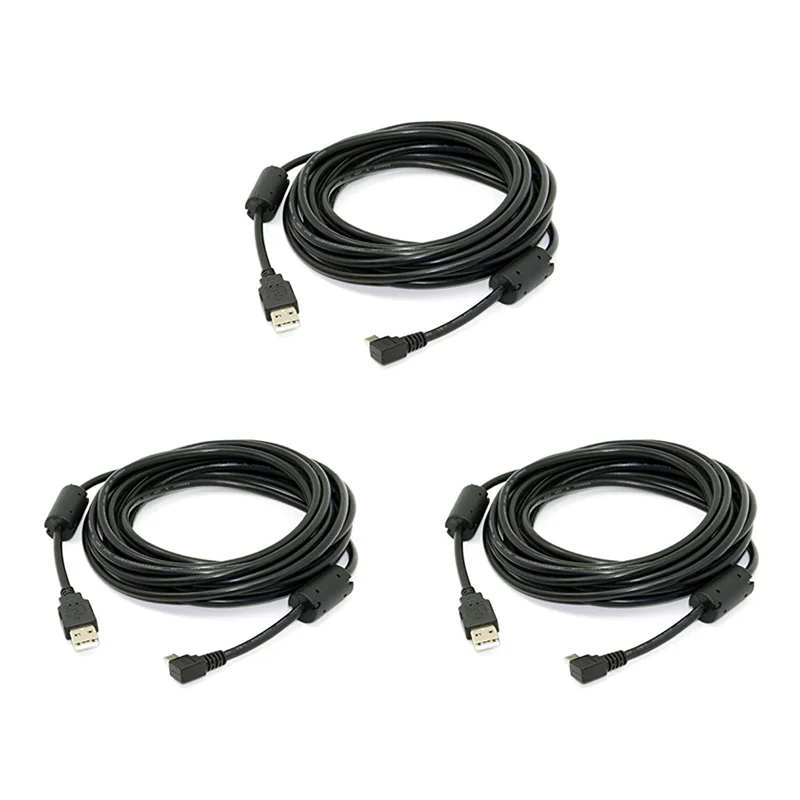 

REPLA-3X Mini USB B Type 5Pin Male Right Angled 90 Degree To USB 2.0 Male Data Cable With EMI Ferrite Core 5 Meters