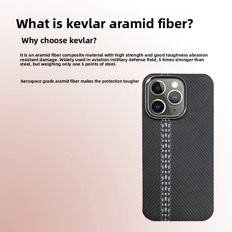 حافظة الهاتف المحمول كيفلر من ألياف الكربون المغناطيسية المضادة للسقوط ومضادة لبصمات الأصابع تنطبق على سلسلة Apple 1516