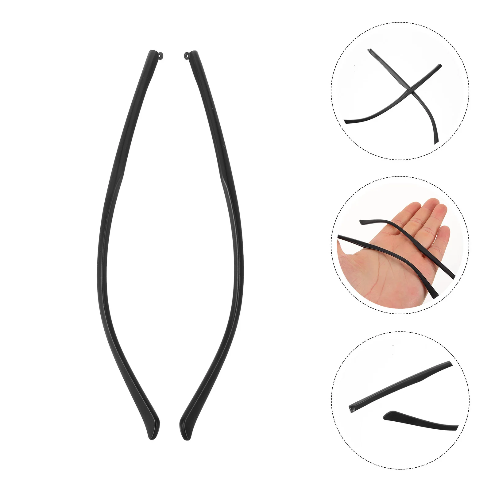 1 زوج النظارات استبدال معبد النظارات العالمية الذراع عالية القوة مقاومة للاهتراء سهلة التركيب مريحة الجلد ودية #2