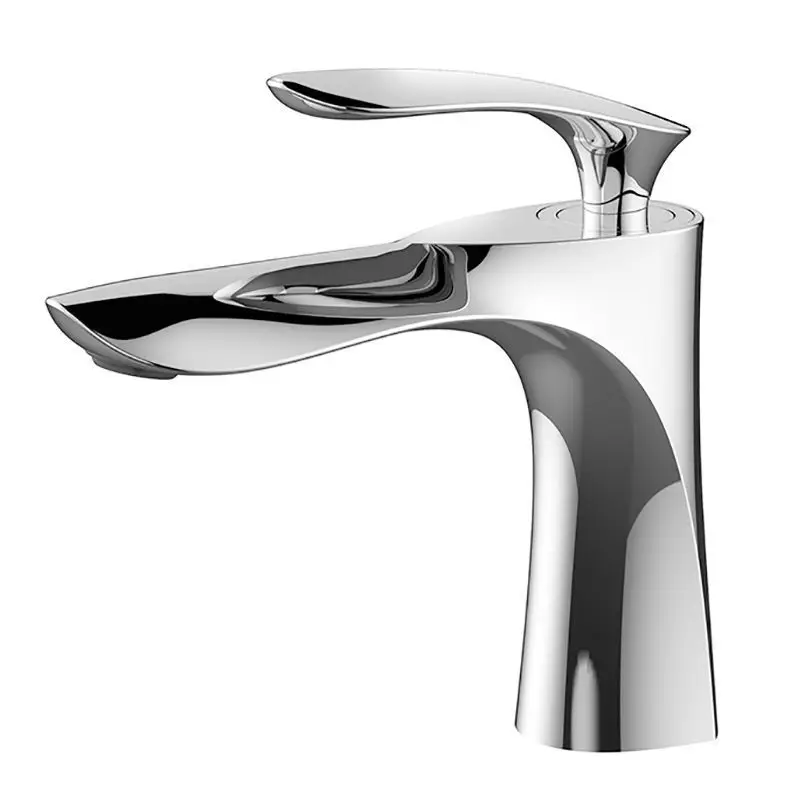 Curve Chrome Faucet /Matte Black Basin Mixer Tap Bathroom Vanity Sink Spout Flick Brass Faucet