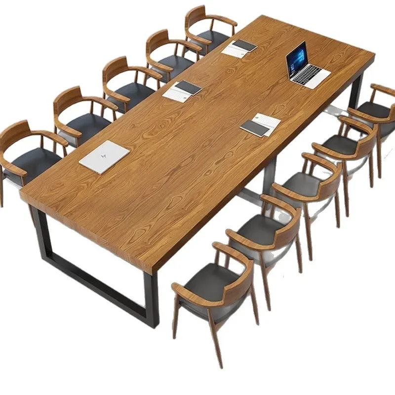 for Solid Wood Conference Table Thickened Calligraphy Desk Simple Large Board Training Negotiation Staff Office Living Room
