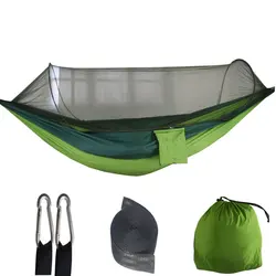 2024 Outdoor Camping Hammock Automatic Quick-opening Mosquito Net Double Pole Hammock Outdoor Camping Anti-Mosquito Camp Bed