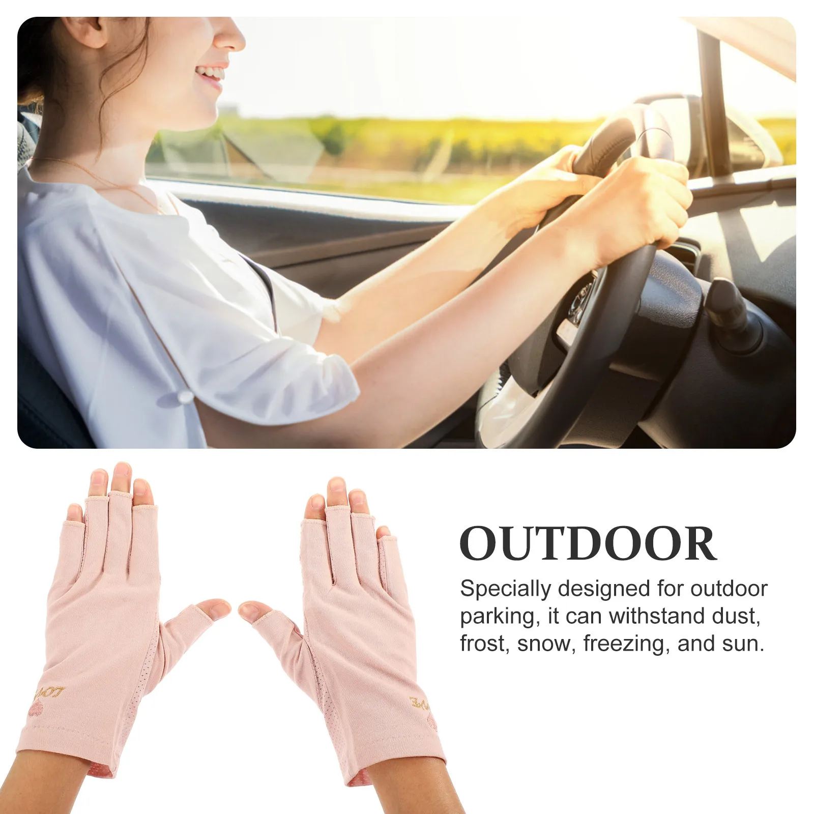 1 par de guantes de protección Uv, cubiertas de manos para decoración de uñas de medio dedo, guantes protectores de manicura reutilizables para salón, secador Uv para uso en exteriores