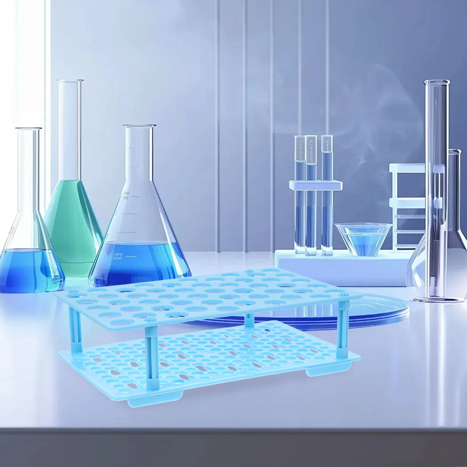 Abnehmbarer Röhrchenständer mit 50 Löchern für Labor, 10 ml, 15 ml, Kunststoff-Reagenzglashalter, Organizer, Ständer, Fläschchenständer