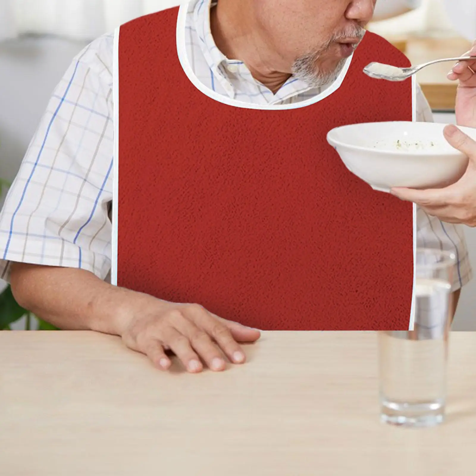 مريلة للكبار لتناول الطعام، قابلة لإعادة الاستخدام وقابلة للغسل، مريحة وقابلة للتعديل، مريلة تغذية للبالغين للنساء والرجال وكبار السن #2