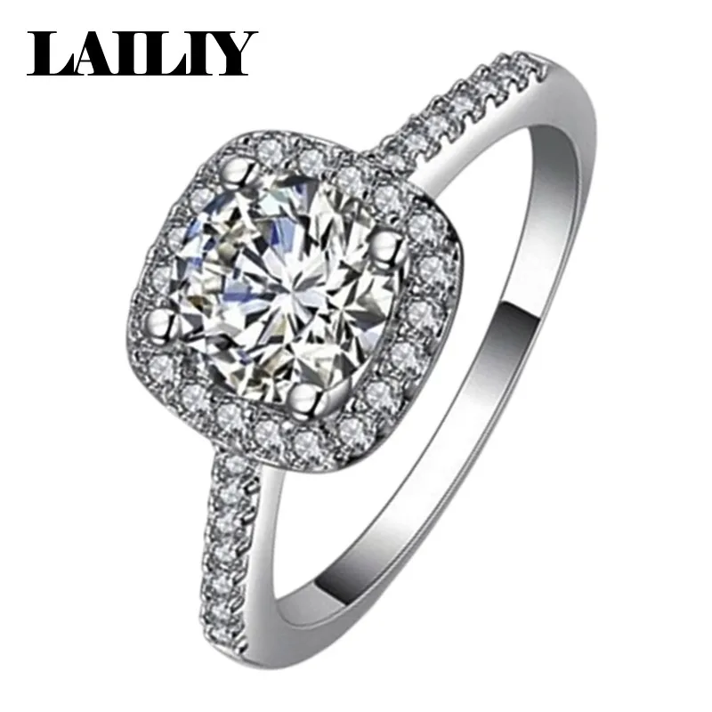 LAILIY925 Sterling Silver 18K Gold Eight Hearts Eight Arrows Diamond Zirconia Adjustable Ring for Women Fashion Jewelry