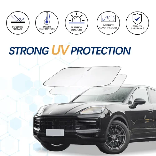 Imagen 2 del producto Parabrisas para Porsche Cayenne Coupe 955 958 957, parasol, Protector de visera, bloques plegables, rayos UV, mantiene el enfriador del coche