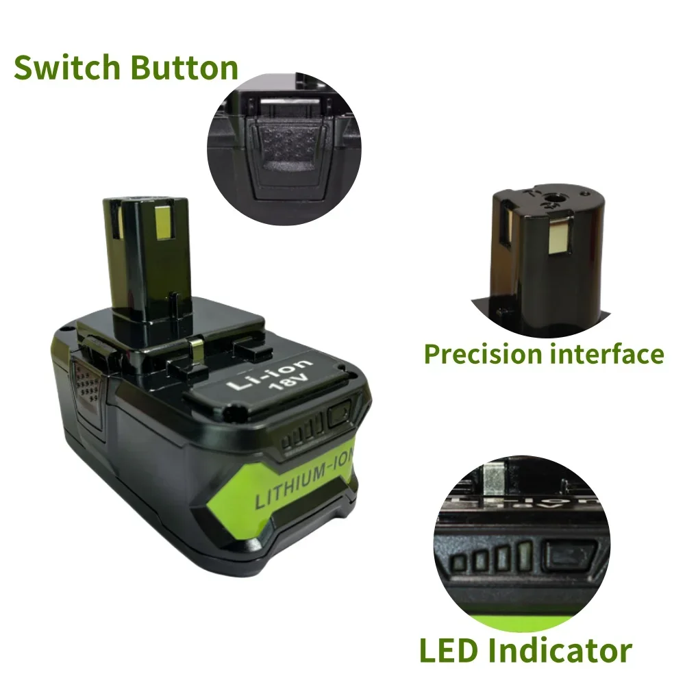 6000mAh für Ryobi 18V Batterie wiederauf ladbare Li-Ionen-Batterien für p108 p102 p103 p104 p107 bpl1820 Elektro werkzeug batterie