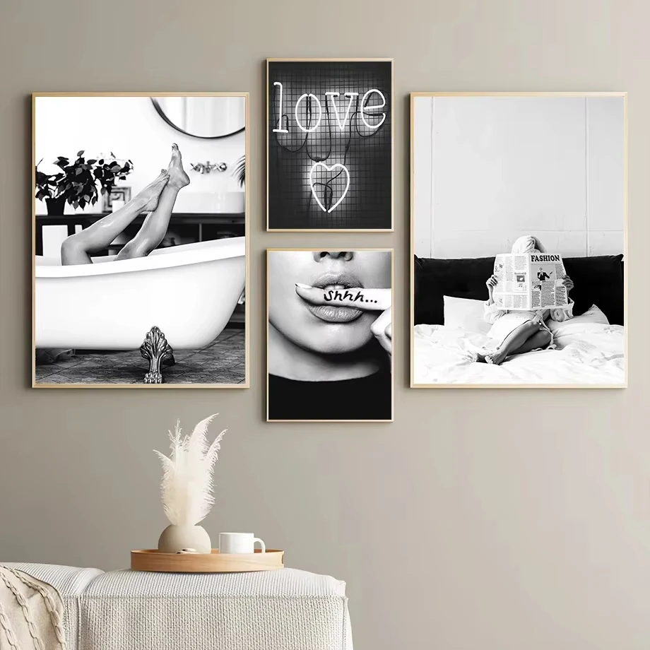 Paris City Handtuch Liebe Kuss Mädchen Schwarz Weiß Wohnzimmer Dekoration Poster und Drucke Wand Kunst Leinwand Malerei Wand Bilder