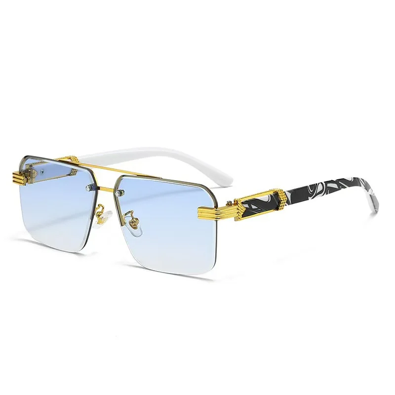 

Large Frame Diamond Trimmed Sunglasses with Wrapped Legs, Trendy Men's and Women's Sunglasses, Men's High-end Sense