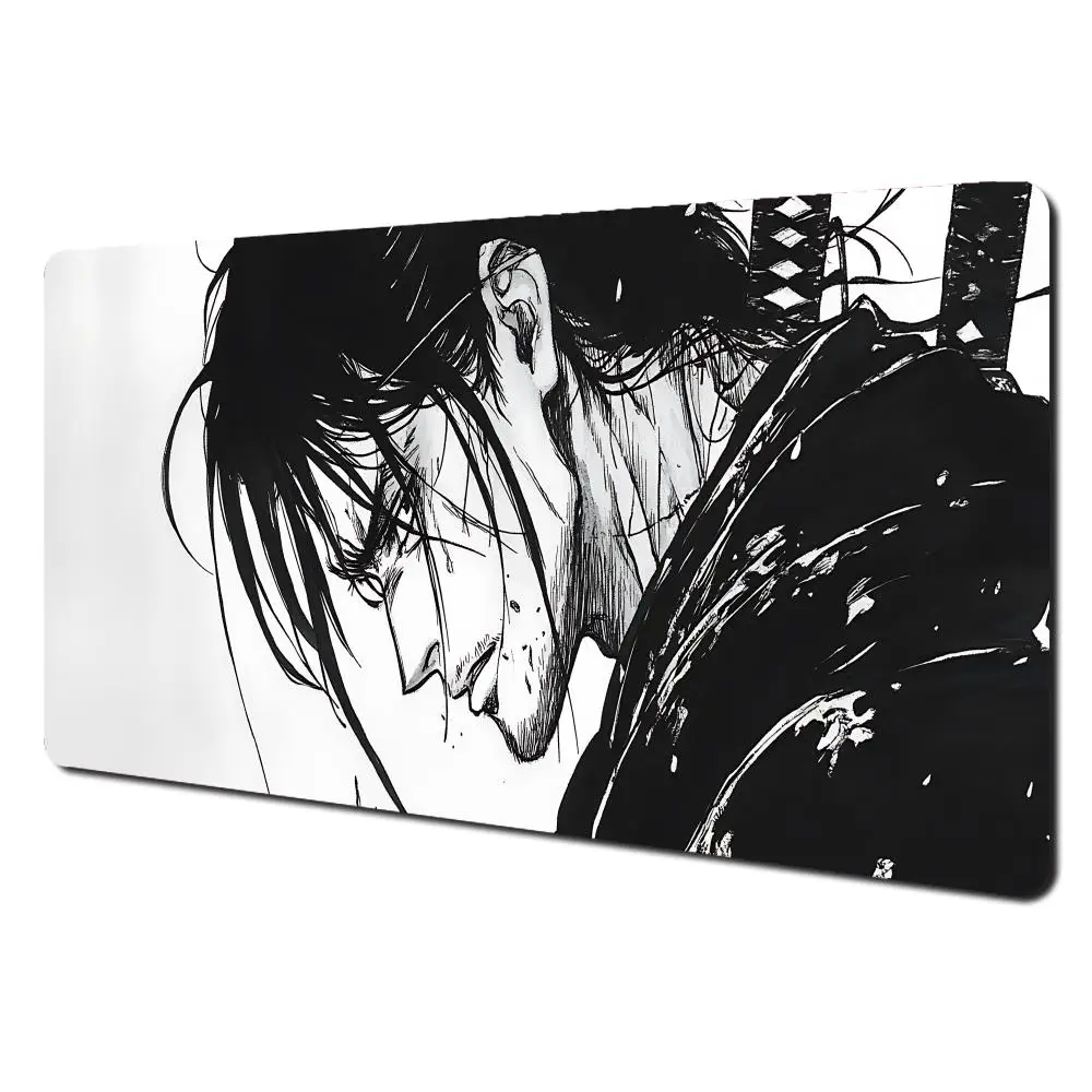

Large Japanese samurai gaming mouse pad swordsman desk mat PC keyboard anti-slip rug desktop aesthetic office accessorys XXL